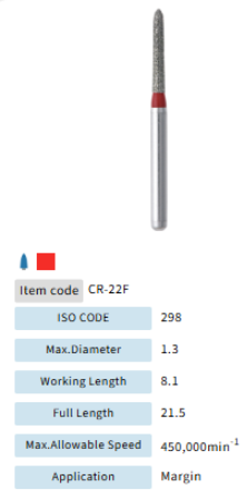 Mani Dia Bur CR Preparation CR-22F