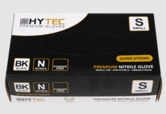 Hytec Black Nitrile Gloves; Powder Free - Large