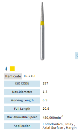 Mani Dia Bur Taper Round End TR-21EF
