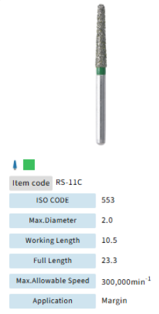Mani Dia Bur Rounded Shoulder RS-11C