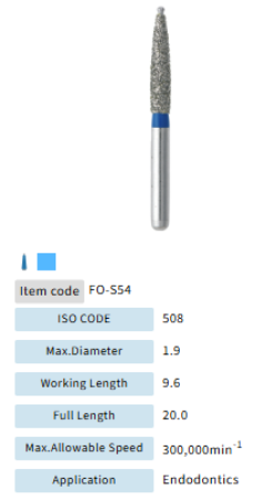 Mani Dia Bur Flame Ogival End FO-S54