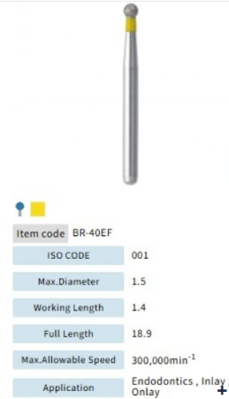 Mani Diamond Bur Extra Fine BR-40EF, 5 PCS/PK