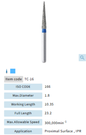 Mani Dia Bur Taper Conical End TC-16