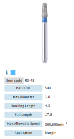 Mani Dia Bur Rounded Shoulder RS-45
