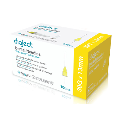 Diaject Dental Needles 27Gx38mm (Yellow)