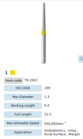 Mani Dia Bur Taper Round End TR-25EF