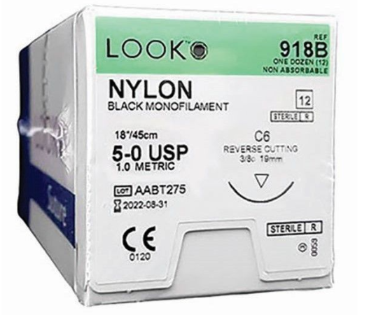 LOOK - Nylon; 4-0; 18in/45cm; Reverse Cutting; 19m