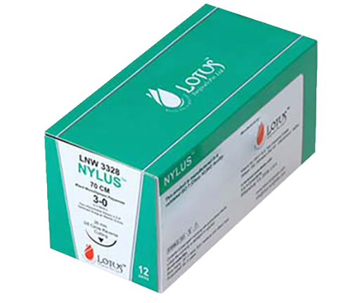 Lotus Nylus Nylon Sutures: L920B – Nylon Black Mono 4-0, 45cm, Reverse Cutting, 24mm 3/8 Circle