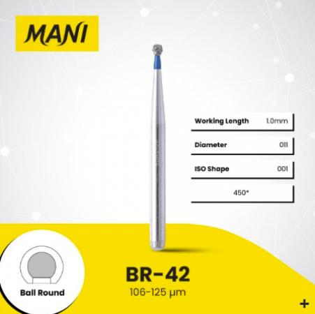 Mani Diamond Bur Round Medium BR-42